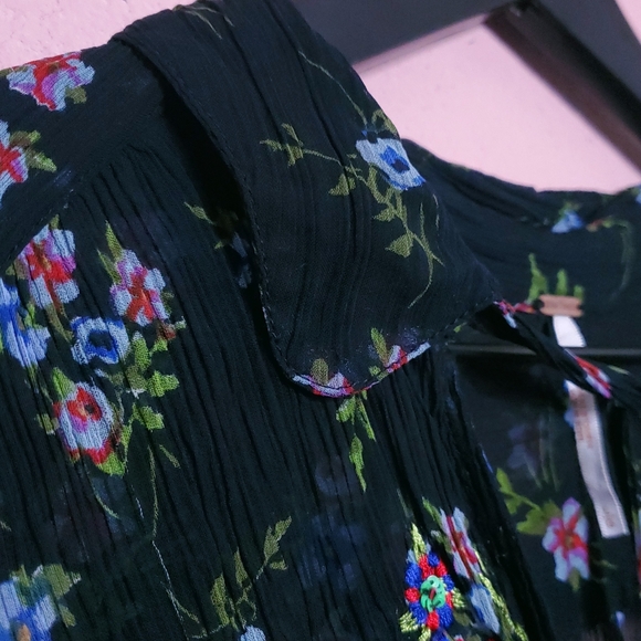 Free People Buttercup Embellished Button Down Sequin Top in Black - Picture 6 of 12